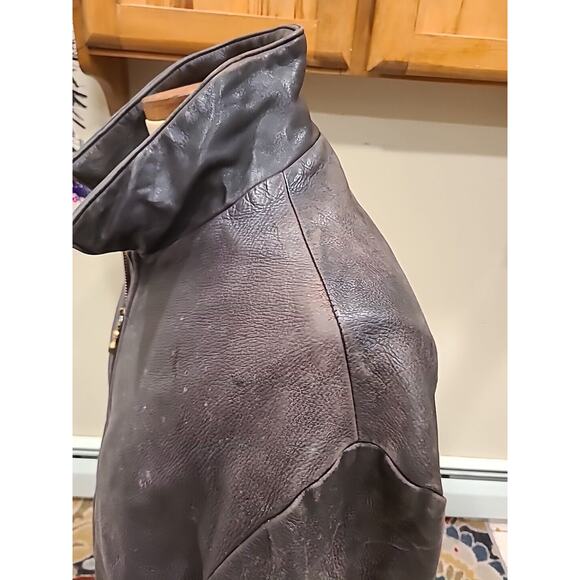THE ORIGINAL LEATHER LINE NYC VINTAGE LEATHER JACKET SIZE 44 BROWN - Picture 7 of 12